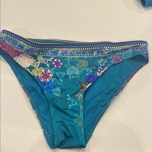 Floral Teal Swim Bottom